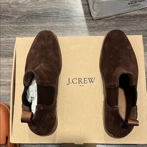 J. Crew Brown Suede Boots Slip-On Design
